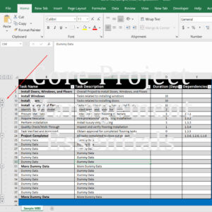 WBS Template – Excel Document with Built-in Macros